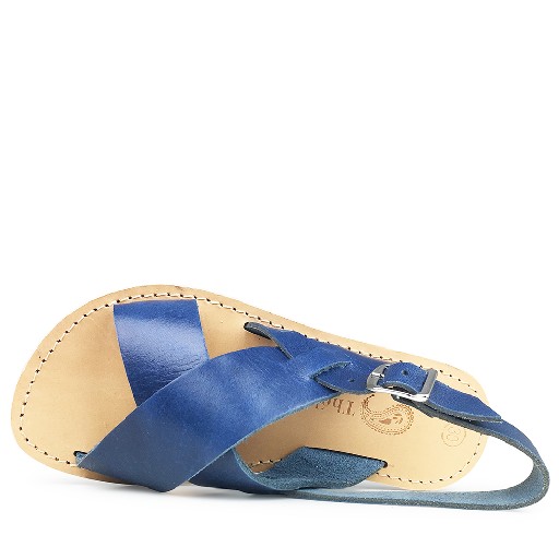 Théluto sandalen Jeans blauwe lederen sandaal