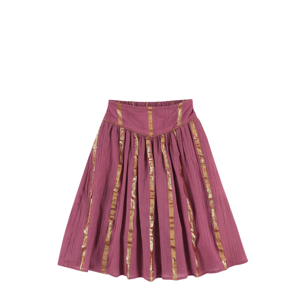 Simple Kids - Lange burgundy-kleurige rok met gouden detail