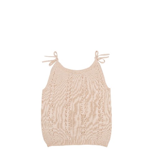 The new society tops Beige knitted top