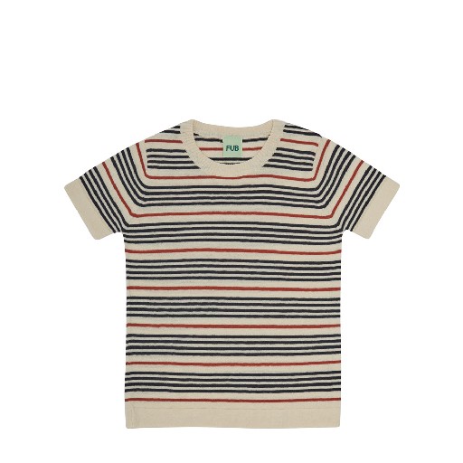 Kids shoe online FUB t-shirts Ecru/dark navy striped T-shirt