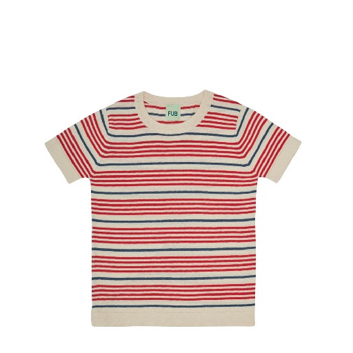 Kids shoe online FUB t-shirts Ecru red striped T-shirt