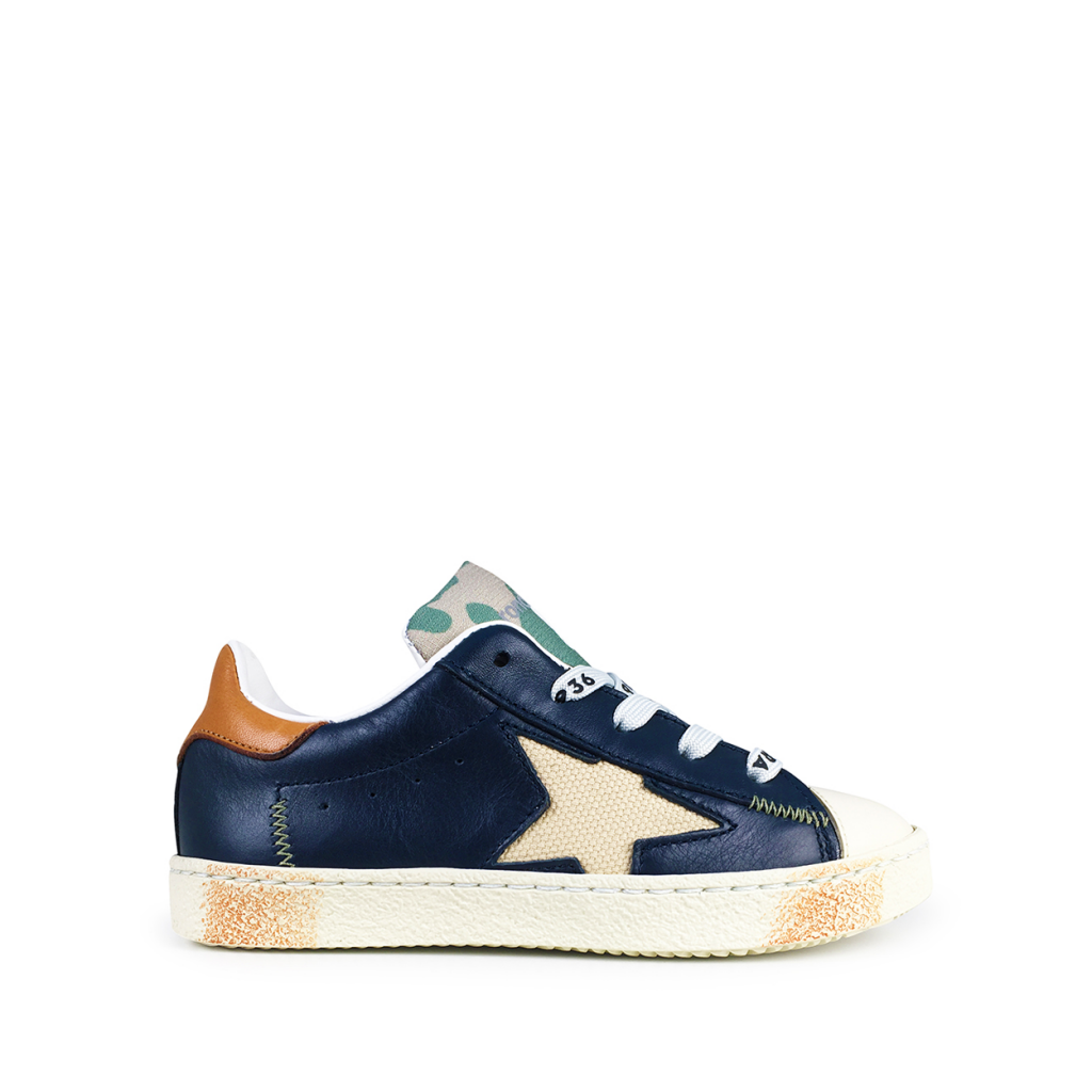 Rondinella - Low blue sneaker with white star