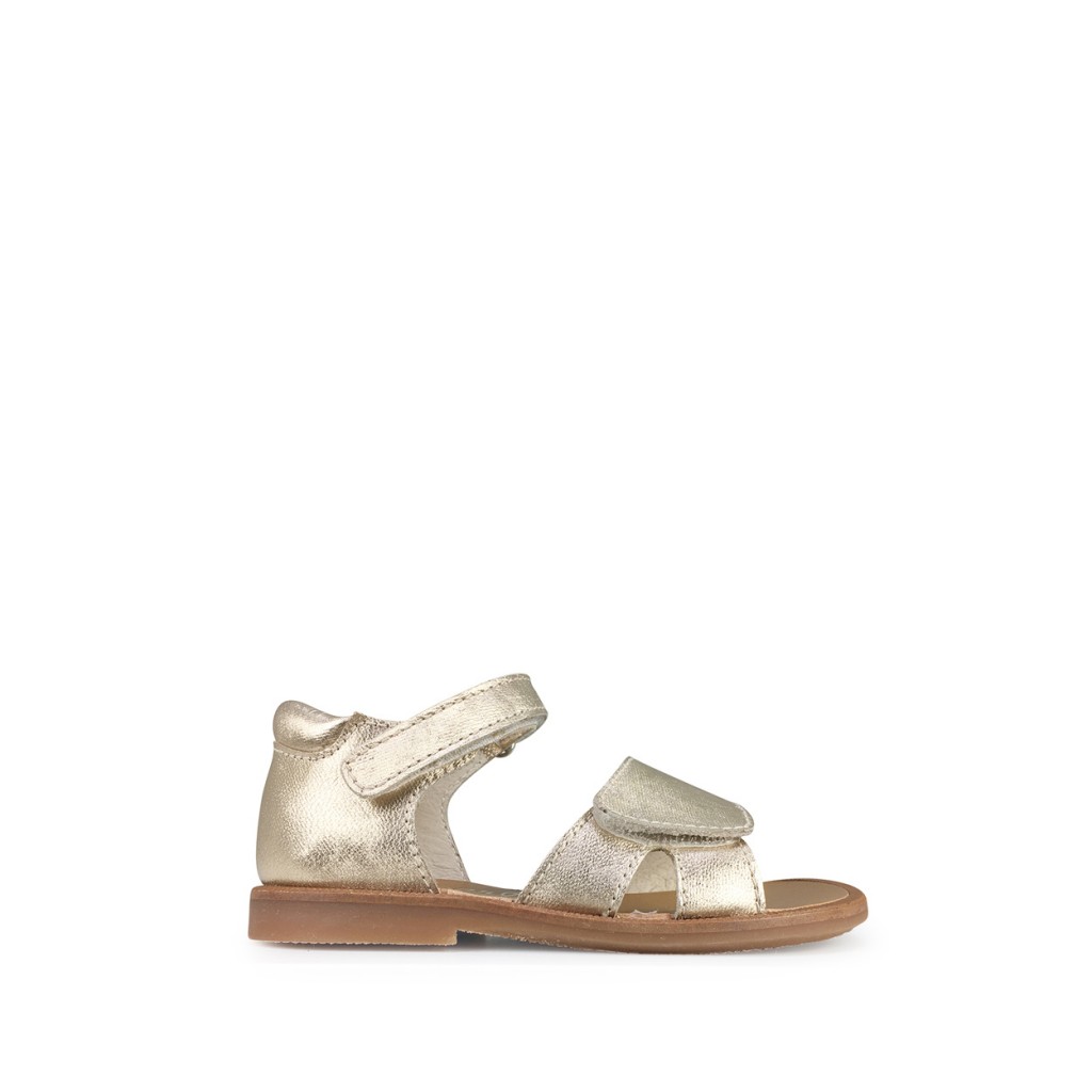 Beberlis - Golden glitter sandal with velcro