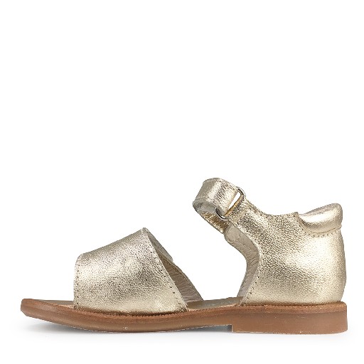 Beberlis sandalen Gouden glitter sandaal met velcro