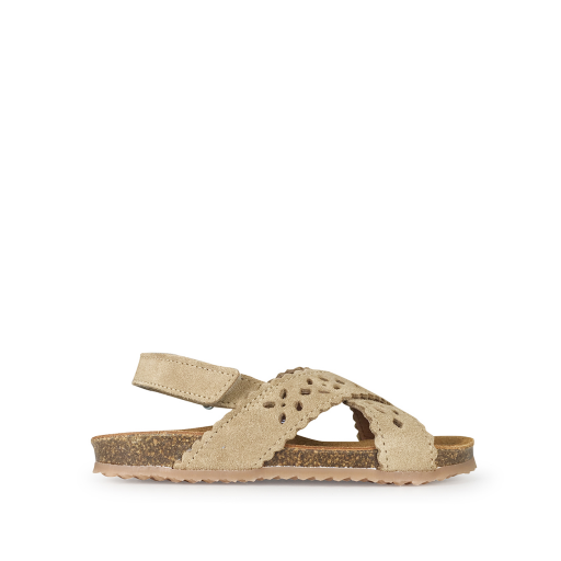 Kids shoe online Two Con Me by Pepe sandals Brown sandal with perforation