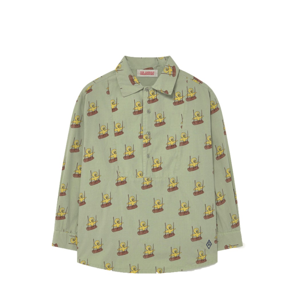 The Animals Observatory - Green shirt with bird print