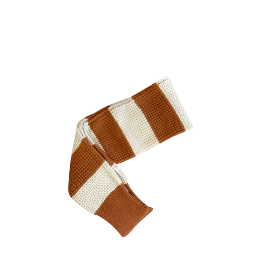 Kinderschoen online Aymara sjaals Roest/ecru gestreept gebreide sjaal AYMARA