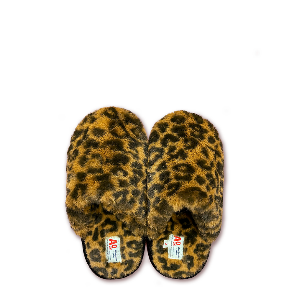AO76  - Fur slipper leopard AO76