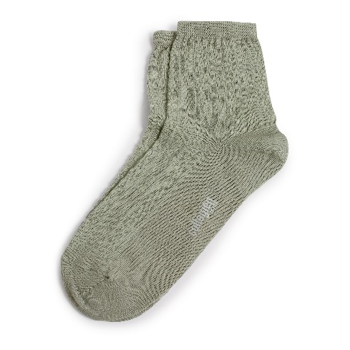 Collegien korte kousen Lichtgroene sokken met tekening Collgien