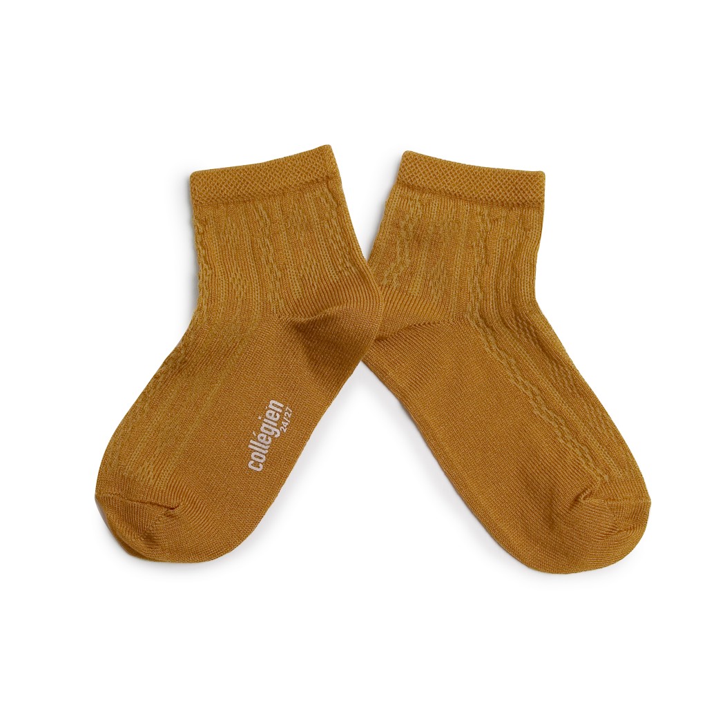 Collegien - Donkergele sokken met tekening Collgien